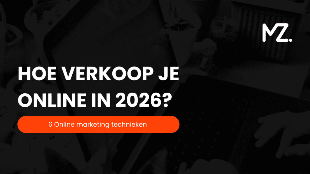 Thumbnail over online verkopen in 2026 met duidelijke titel en call-to-action in MerkZicht huisstijl